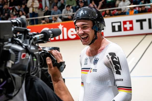 AUGENSTEIN Moritz: UCI Track cycling, Rad, Radsport, Bahnrad, Bahn World Championships 2025 AUGENSTEIN Moritz ( GER ) Germany Querformat - quer - horizontal - Landscape - Event Veranstaltung: UCI Track Cycling World Championships 2025 - Category Kategorie: Cycling - Track Cycling World Championships - Elite Men - Location Ort: South America Chile - Santiago de Chile - Velodromo Parque Penalolen Instituto - Discipline: Scratch Race - Distance: 10 km - Date Datum: 23.10.2025 Thursday Day 2 -