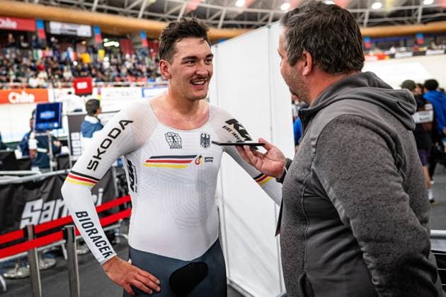 AUGENSTEIN Moritz: UCI Track cycling, Rad, Radsport, Bahnrad, Bahn World Championships 2025 AUGENSTEIN Moritz ( GER ) Germany Querformat - quer - horizontal - Landscape - Event Veranstaltung: UCI Track Cycling World Championships 2025 - Category Kategorie: Cycling - Track Cycling World Championships - Elite Men - Location Ort: South America Chile - Santiago de Chile - Velodromo Parque Penalolen Instituto - Discipline: Scratch Race - Distance: 10 km - Date Datum: 23.10.2025 Thursday Day 2 -