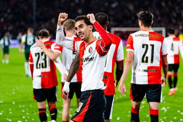 UEFA Europa League: Feyenoord v Panathinaikos F.C. Rotterdam - Oussama Targhalline of Feyenoord Rotterdam during the third match of the UEFA Europa League 2025 2026. The match is set between Feyenoord and Panathinaikos F.C. at Stadion Feijenoord De Kuip on 23 October 2025 in Rotterdam, The Netherlands. Copyright: xYannickxVerhoevenx