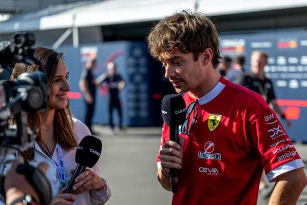MEXICO CITY, MEXICO: Charles Leclerc, racing for the Ferrari team during the 2025 Formula 1 Mexico City Grand Prix at the Autodromo Hermanos Rodriguez in Mexico City, Mexico