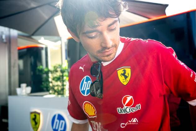 MEXICO CITY, MEXICO: Charles Leclerc, racing for the Ferrari team during the 2025 Formula 1 Mexico City Grand Prix at the Autodromo Hermanos Rodriguez in Mexico City, Mexico