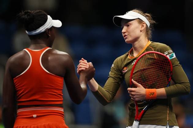 (L to R) Victoria Mboko (CAN), Elena Rybakina (KAZ), OCTOBER 24, 2025 - Tennis : TORAY PAN PACIFIC OPEN TENNIS 2025 Quarter Final Match at Ariake Coliseum, Tokyo, Japan. Noxthirdxpartyxsales  aflo_307991523