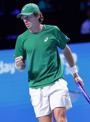 TENNIS - ATP, Tennis Herren Erste Bank Open VIENNA,AUSTRIA,24.OCT.25 - TENNIS - ATP World Tour, Erste Bank Open. Image shows the rejoicing of Alex de Minaur (AUS).  GEPAxpictures xWalterxLuger