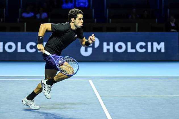 24th October 2025; St. Jakobshalle, Basel, Switzerland; 2025 ATP, Tennis Herren Swiss Indoor Tennis Day 6; Jaume Munar (ESP) in action during the match against Felix Auger-Aliassime (CAN) in the quarter finals  DavidxEmm