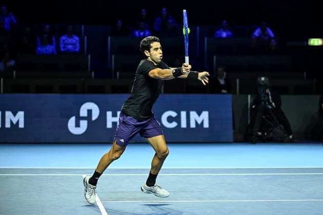 24th October 2025; St. Jakobshalle, Basel, Switzerland; 2025 ATP, Tennis Herren Swiss Indoor Tennis Day 6; Jaume Munar (ESP) in action during the match against Felix Auger-Aliassime (CAN) in the quarter finals  DavidxEmm