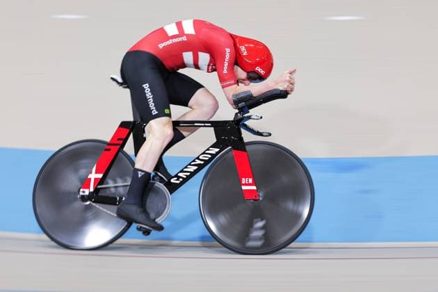 2025 Tissot UCI Track World Championships Picture by Alex Whitehead SWpix.com - 24 10 2025 - Cycling - 2025 Tissot UCI Track World Championships - Velodromo PenalolÃ n, Santiago, Chile - Men™s 1km Time Trial - Qualifying - Frederik Madsen (Denmark) Copyright: x xSWpix.comx(t axPhotographyxHubxLtd)xAlexxWhitehead SWpix.comx SWP-3030-11009
