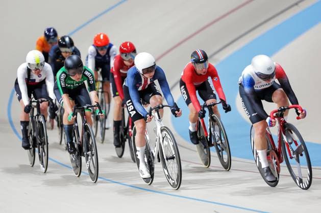 2025 Tissot UCI Track World Championships Picture by Alex Whitehead SWpix.com - 24 10 2025 - Cycling - 2025 Tissot UCI Track World Championships - Velodromo PenalolÃ n, Santiago, Chile - Women™s Omnium - Scratch Race - Megan Jastrab (USA) Copyright: x xSWpix.comx(t axPhotographyxHubxLtd)xAlexxWhitehead SWpix.comx SWP-3030-11047