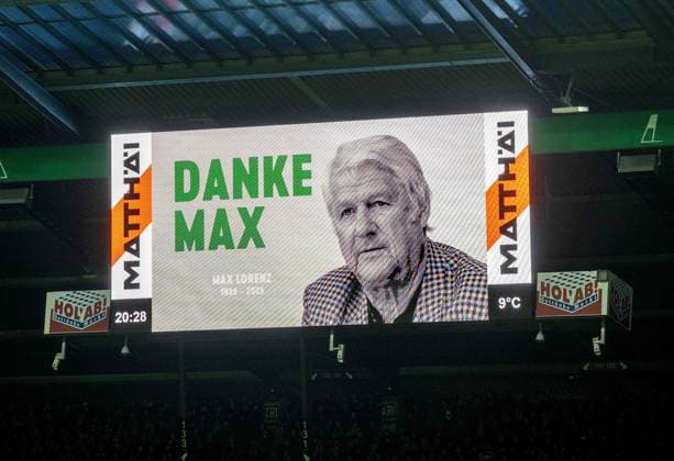 Fußball, Herren, Saison 2025 2026, 1. Bundesliga (8. Spieltag), SV Werder Bremen - 1. FC Union Berlin, Gedenkminute für den verstorbenen Max Lorenz vor Anpfiff, 24.10.2025, Copyright: xMatthiasxKochx