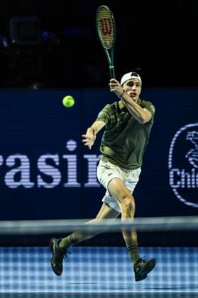 24th October 2025; St. Jakobshalle, Basel, Switzerland; 2025 ATP, Tennis Herren Swiss Indoor Tennis Day 6; Ugo Humbert (FRA) in action during the match against Reilly Opelka (USA) in the quarter finals  DavidxEmm