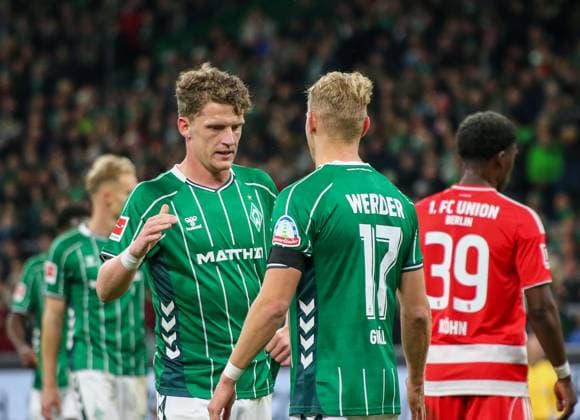Deutschland: Fussball Bundesliga 2025 26, 8. Spieltag - SV Werder Bremen vs 1. FC Union Berlin - Weserstadion-Stadion (Bremen): Marco Grüll Marco Grull (SV Werder Bremen, 17) Bremen Copyright: xAymanxAlahmedx