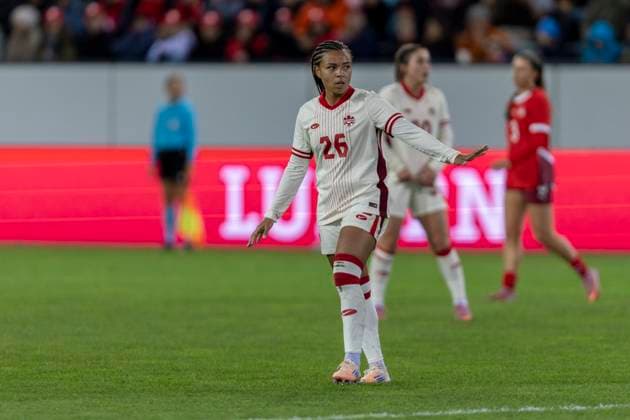 24 10 2025, Lucerne, swissporarena, Friendly: Switzerland - Canada, Marie-Yasmine Alidou ( 26 Canada Women s national team, Nationalteam Lucerne swissporarena Lucerne Switzerland Copyright: xJustPictures.ch PascalxKesselmarkx jp-en-PaKe-2025-10-24-Lucerne-FrozenInMotion-0154