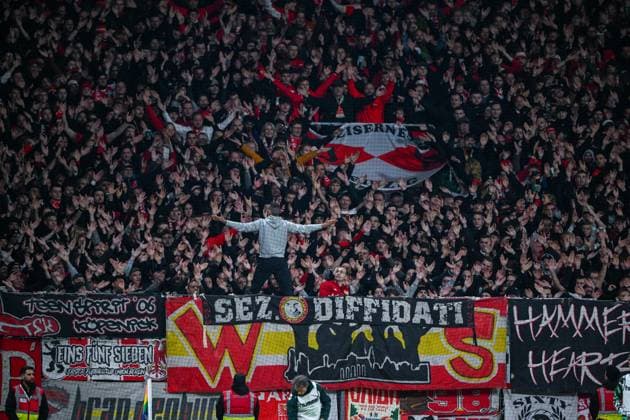1. Bundesliga: SV Werder Bremen - Union Berlin am 24.10.2025 im Weserstadion in Bremen Fans des FC Union Berlin