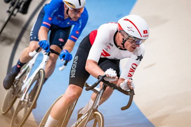 BOGLI Noah: UCI Track cycling, Rad, Radsport, Bahnrad, Bahn World Championships 2025 BOGLI Noah ( SUI ) Switzerland Querformat - quer - horizontal - Landscape - Event Veranstaltung: UCI Track Cycling World Championships 2025 - Category Kategorie: Cycling - Track Cycling World Championships - Elite Men - Location Ort: South America Chile - Santiago de Chile - Velodromo Parque Penalolen Instituto - Discipline: Points Race - Distance: 40 km - Date Datum: 24.10.2025 Thursday Day 3 -