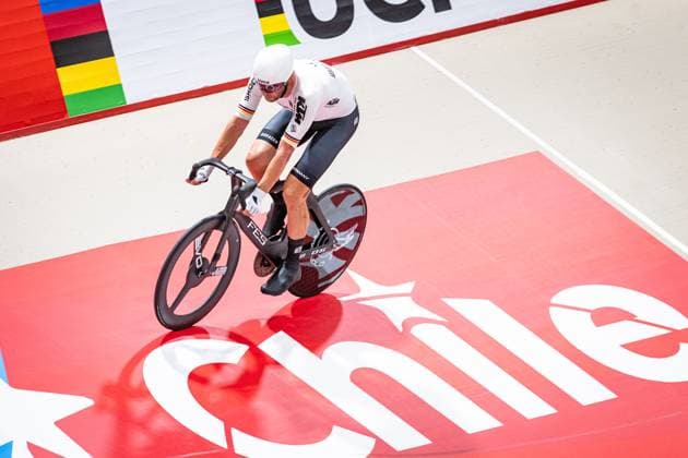 KLUGE Roger: UCI Track cycling, Rad, Radsport, Bahnrad, Bahn World Championships 2025 KLUGE Roger ( GER ) Germany Querformat - quer - horizontal - Landscape - Event Veranstaltung: UCI Track Cycling World Championships 2025 - Category Kategorie: Cycling - Track Cycling World Championships - Elite Men - Location Ort: South America Chile - Santiago de Chile - Velodromo Parque Penalolen Instituto - Discipline: Points Race - Distance: 40 km - Date Datum: 24.10.2025 Thursday Day 3 -