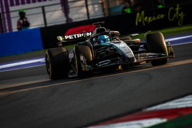 Autodromo Hermanos Rodriguez, Mexico City, Mexico. 24.October.2025; George Russell of Great Britain and Mercedes-AMG PETRONAS F1 Team duringFree Practice 2 Formula One Mexican Grand Prix  aflo_308097946