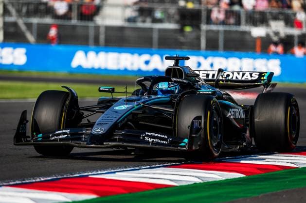 Autodromo Hermanos Rodriguez, Mexico City, Mexico. 24.October.2025; George Russell of Great Britain and Mercedes-AMG PETRONAS F1 Team duringFree Practice 2 Formula One Mexican Grand Prix  aflo_308097951