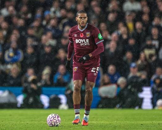 Premier League Leeds United v West Ham United Jean-Clair Todibo of West Ham United during the Premier League match Leeds United vs West Ham United at Elland Road, Leeds, United Kingdom, 24th October 2025 (Photo by Mark Cosgrove News Images) Leeds Elland Road West Yorkshire United Kingdom Copyright: xMarkxCosgrove NewsxImagesx