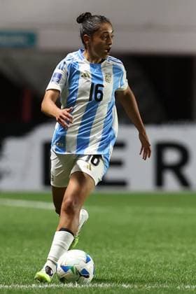 Argentina s midfielder Sofia Dominguez controls the ball during the CONMEBOL Women s Nations League football match, qualifier for the 2027 World Cup in Brazil, between Argentina and Paraguay, at the Diego Armando Maradona stadium in Buenos Aires, Argentina on October 24, 2025. BUENOS AIRES ARGENTINA Copyright: xALEJANDROxPAGNIx