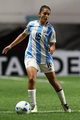 Argentina s midfielder Sofia Dominguez looks on during the CONMEBOL Women s Nations League football match, qualifier for the 2027 World Cup in Brazil, between Argentina and Paraguay, at the Diego Armando Maradona stadium in Buenos Aires, Argentina on October 24, 2025. BUENOS AIRES ARGENTINA Copyright: xALEJANDROxPAGNIx