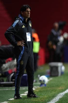 Argentina s head coach German Portanova gestures during the CONMEBOL Women s Nations League football match, qualifier for the 2027 World Cup in Brazil, between Argentina and Paraguay, at the Diego Armando Maradona stadium in Buenos Aires, Argentina on October 24, 2025. BUENOS AIRES ARGENTINA Copyright: xALEJANDROxPAGNIx