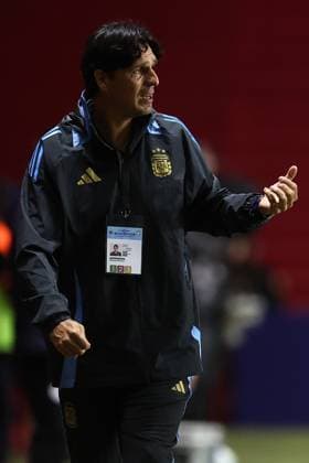 Argentina s head coach German Portanova gestures during the CONMEBOL Women s Nations League football match, qualifier for the 2027 World Cup in Brazil, between Argentina and Paraguay, at the Diego Armando Maradona stadium in Buenos Aires, Argentina on October 24, 2025. BUENOS AIRES ARGENTINA Copyright: xALEJANDROxPAGNIx