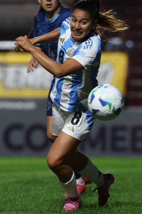 Argentina s midfielder Daiana Falfan looks on during the CONMEBOL Women s Nations League football match, qualifier for the 2027 World Cup in Brazil, between Argentina and Paraguay, at the Diego Armando Maradona stadium in Buenos Aires, Argentina on October 24, 2025. BUENOS AIRES ARGENTINA Copyright: xALEJANDROxPAGNIx
