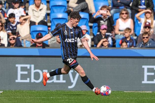 ALEAGUE AUCKLAND WANDERERS, Auckland FC s Jesse Randall during the A-League Men Round 2 match between Auckland FC and the Western Sydney Wanderers at Go Media Stadium in Auckland, Saturday, October 25, 2025. ( NO ARCHIVING, EDITORIAL USE ONLY, IMAGES TO BE USED FOR NEWS REPORTING PURPOSES ONLY, NO COMMERCIAL USE WHATSOEVER, NO USE IN BOOKS WITHOUT PRIOR WRITTEN CONSENT FROM AAP AUCKLAND NEW ZEALAND  Copyright: xShanexWenzlickx 20251025136142735726