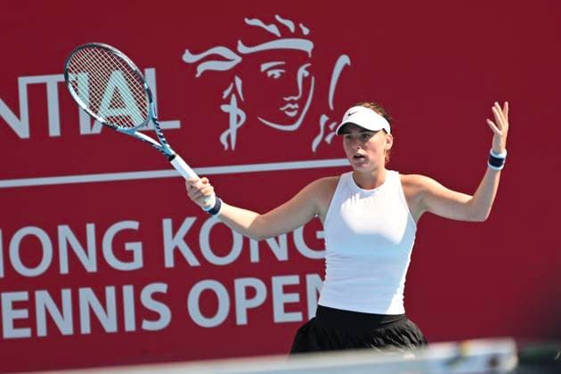 Viktoria Morvayova In WTA250 Viktoria Morvayova, Slovakia woman s tennis player during the WTA250 qualifying on October 25, 2025 In Hong Kong. (Photo by Kobe Li Nexpher Images) Hong Kong