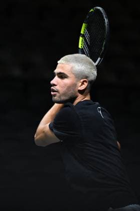 Practice Day At 2025 Rolex Paris Masters - France Carlos Alcaraz (ESP) during practice at the 2025 Rolex Paris Masters at the U Arena in Paris, FRANCE, on October 24, 2025. Photo by Corinne Dubreuil ABACAPRESS.COM Paris France  Copyright: xDubreuilxCorinne ABACAx