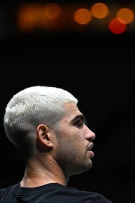 Practice Day At 2025 Rolex Paris Masters - France Carlos Alcaraz (ESP) during practice at the 2025 Rolex Paris Masters at the U Arena in Paris, FRANCE, on October 24, 2025. Photo by Corinne Dubreuil ABACAPRESS.COM Paris France  Copyright: xDubreuilxCorinne ABACAx