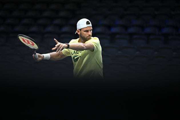 Practice Day At 2025 Rolex Paris Masters - France Grigor Dimitrov (BUL) during practice at the 2025 Rolex Paris Masters at the U Arena in Paris, FRANCE, on October 24, 2025. Photo by Corinne Dubreuil ABACAPRESS.COM Paris France  Copyright: xDubreuilxCorinne ABACAx