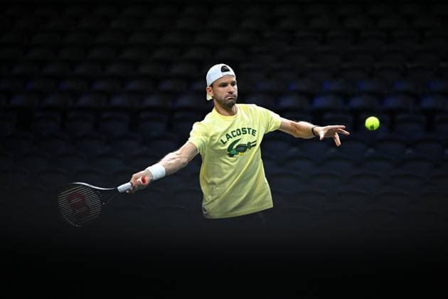 Practice Day At 2025 Rolex Paris Masters - France Grigor Dimitrov (BUL) during practice at the 2025 Rolex Paris Masters at the U Arena in Paris, FRANCE, on October 24, 2025. Photo by Corinne Dubreuil ABACAPRESS.COM Paris France  Copyright: xDubreuilxCorinne ABACAx