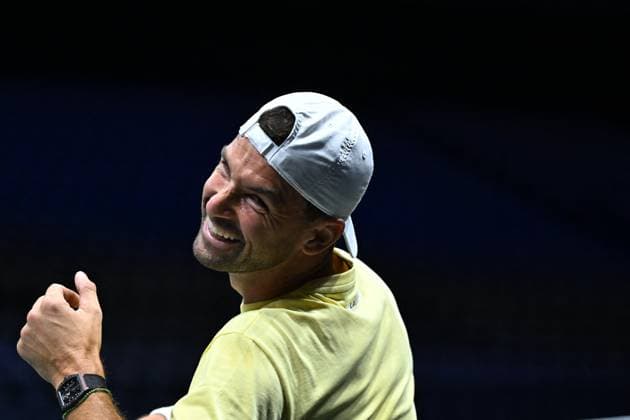 Practice Day At 2025 Rolex Paris Masters - France Grigor Dimitrov (BUL) during practice at the 2025 Rolex Paris Masters at the U Arena in Paris, FRANCE, on October 24, 2025. Photo by Corinne Dubreuil ABACAPRESS.COM Paris France  Copyright: xDubreuilxCorinne ABACAx