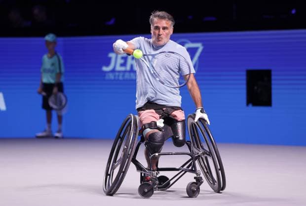 TENNIS - ATP, Tennis Herren Erste Bank Open VIENNA,AUSTRIA,25.OCT.25 - TENNIS - ATP World Tour, Erste Bank Open, wheelchair tennis. Image shows Stephane Houdet (FRA).  GEPAxpictures xWalterxLuger