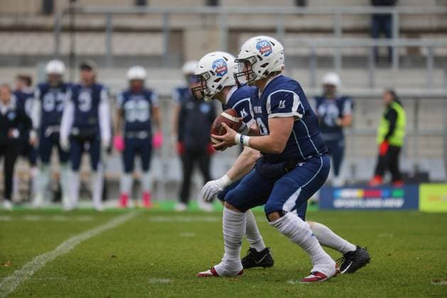AMERICAN FOOTBALL - IFAF EC, FIN vs ITA KREFELD,GERMANY,25.OCT.25 - AMERICAN FOOTBALL - IFAF European Championship, EM, Europameisterschaft Finland vs Italy. Image shows Oskari Suoniemi (FIN).  GEPAxpictures xDavidxBitzan