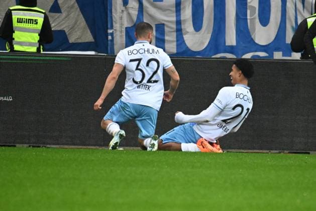 25.10.2025, Fußball, Herren, 2.BL (2. Bundesliga), Saison 2025 2026, Holstein Kiel - VfL Bochum, 10. Spieltag Torjubel Bochum - 0:1 durch Francis Onyeka Kiel, Holstein-Stadion Holstein-Stadion Schleswig-Holstein Deutschland