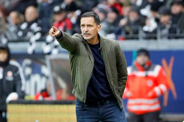 Dino Toppmöller, Toppmoller (Eintracht Frankfurt, Trainer) , Deutschland, Fussball, 1. Bundesliga, 8.Spieltag, 2025 2026, Eintracht Frankfurt vs. FC St. Pauli, 25.10.2025, Deutsche-Bank-Park, Frankfurt am Main, Deutschland Frankfurt am Main Deutsche-Bank-Park Hessen Deutschland Copyright: xGrantxHubbsx