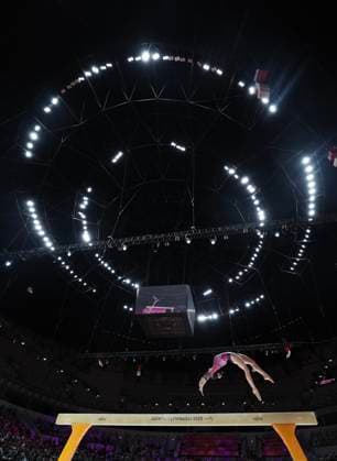 (251025) -- JAKARTA, Oct. 25, 2025 -- Sugihara Aiko of Japan competes during the women s balance beam final at the 53rd FIG Artistic Gymnastics World Championships in Jakarta, Indonesia, on Oct. 25, 2025. ) (SP)INDONESIA-JAKARTA-GYMNASTICS-WORLD CHAMPIONSHIPS-WOMEN S BALANCE BEAM BaixXuefei 