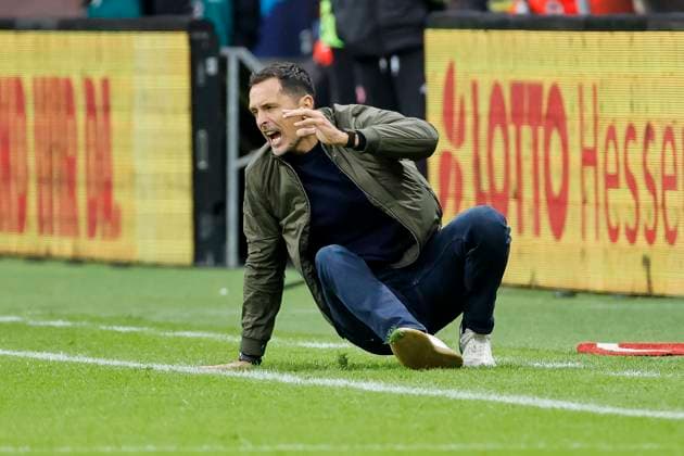 Dino Toppmöller, Toppmoller (Eintracht Frankfurt, Trainer) , Deutschland, Fussball, 1. Bundesliga, 8.Spieltag, 2025 2026, Eintracht Frankfurt vs. FC St. Pauli, 25.10.2025, Deutsche-Bank-Park, Frankfurt am Main, Deutschland Frankfurt am Main Deutsche-Bank-Park Hessen Deutschland Copyright: xGrantxHubbsx