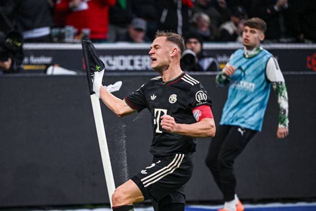 25.10.2025, Fussball, 1. Bundesliga, 8. Spieltag Saison 2025 2026, Borussia Mönchengladbach - FC Bayern München, Joshua Kimmich (FC Bayern München) freut sich über das Tor zum 0:1, xRHR-FOTO TKx Copyright: RHR-FOTOx RHR-FOTO TK