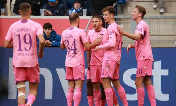 25.10.25 TSG 1899 Hoffenheim - 1. FC Heidenheim Deutschland, Sinsheim, 25.10.2025, Fussball, Bundesliga, Saison 2025 2026, TSG 1899 Hoffenheim - 1. FC Heidenheim:Andrej Kramaric mitte 3:0 Torschütze Hoffenheim jubelt .