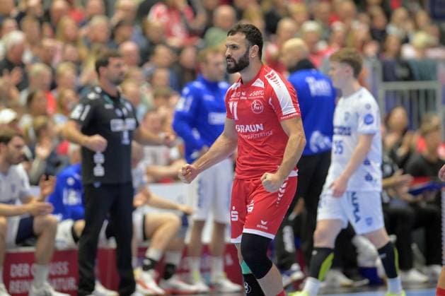 Jubel bei Mohamed Amine Darmoul (MT Melsungen 71) , GER, MT Melsungen - TBV Lemgo Lippe, Handball, 1. Bundesliga, 10. Spieltag, Saison 2025 2026, 25.10.2025, GER, MT Melsungen - TBV Lemgo Lippe, Handball, 1. Bundesliga, 10. Spieltag, Saison 2025 2026, 25.10.2025 Kassel Copyright: xEibner-Pressefotox xRolandxSippelx EP_RSL