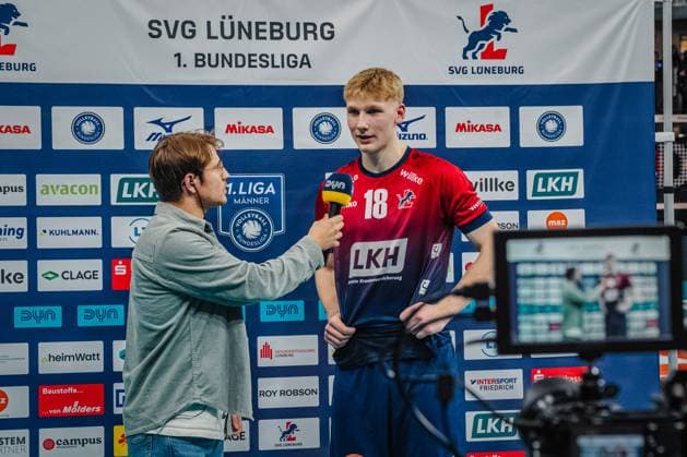 Volleyball Herren Saison 2025 2026 Volleyball Bundesliga Hauptrunde SVG Lüneburg vs. cerebricks VOLLEY GOATS Mitteldeutschland 25.10.2025 Axel Larsen ( 18 SVG Lüneburg) im Interview
