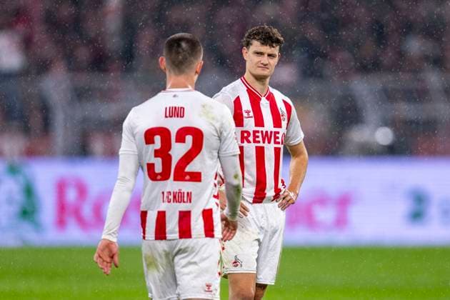 25.10.2025: Fußball: Borussia Dortmund - 1. FC Köln, 8. Spieltag im Signal-Iduna-Park. Eric Martel (1. FC Köln) (r) reagiert. WICHTIGER HINWEIS: Gemäß den Vorgaben der DFL und des DFB ist es untersagt, in dem Stadion und oder vom Spiel angefertigte Fotoaufnahmen in Form von Sequenzbildern und oder videoähnlichen Fotostrecken zu verwerten bzw. verwerten zu lassen. Copyright: xDavidxInderliedx