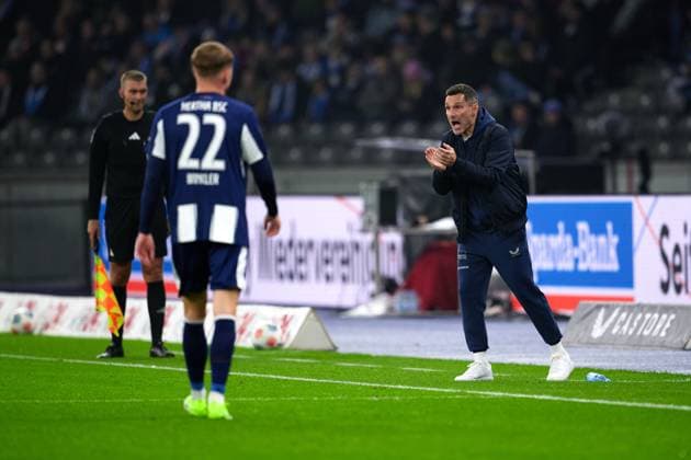 Stefan Leitl (Hertha BSC, Cheftrainer), GER, Hertha BSC vs. ,Fortuna Duesseldorf, 2. Bundesliga, Saison 2025 2026, 10. Spieltag, 25.010.2025 (DFL REGULATIONS PROHIBIT ANY USE OF PHOTOGRAPHS AS IMAGE SEQUENCES AND OR QUASI - VIDEO). GER, Hertha BSC vs. ,Fortuna Duesseldorf, 2. Bundesliga, Saison 2025 2026, 10. Spieltag, 25.010.2025 Berlin