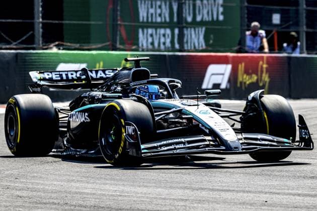 George Russell driving Mercedes-AMG F1 W16 E Performance during third practice ahead of the F1 Grand Prix of Mexico at Autodromo Hermanos Rodriguez on October 24, 2025 in Mexico City, Mexico. Copyright: xRichardxCallis SPPx Sportspressphoto_SPR51237