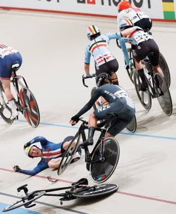Belgian Shari Bossuyt and Belgian Katrijn De Clercq pictured in action during the women s madison final round at the 2025 UCI Track World Championships, in Santiago, Chile, Saturday 25 October 2025. The Track World Championships take place from 22 to 26 October at the Velodromo de Penalolen in Santiago, Chile. BENOITxDOPPAGNE  x137965008x