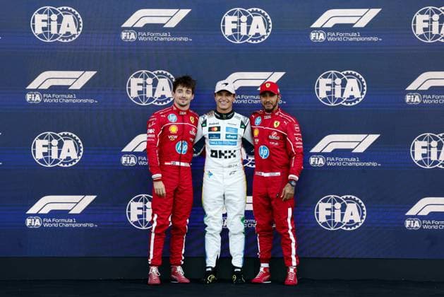 F1 - MEXICO CITY GRAND PRIX 2025 LECLERC Charles (mco), Scuderia Ferrari SF-25, portrait, NORRIS Lando (gbr), McLaren F1 Team MCL39, portrait, HAMILTON Lewis (gbr), Scuderia Ferrari SF-25, portrait during the 2025 Formula 1 Mexico City Grand Prix, 20th round of the 2025 FIA Formula One World Championship, WM, Weltmeisterschaft from October 24 to 26, 2025 on the Autodromo Hermanos Rodriguez, in Mexico City, Mexico - Mexico CityMexico Copyright: xJavierxJimenezx