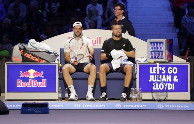 TENNIS - ATP, Tennis Herren Erste Bank Open VIENNA,AUSTRIA,26.OCT.25 - TENNIS - ATP World Tour, Erste Bank Open. Image shows Julian Cash and Lloyd Glasspool (GBR).  GEPAxpictures xWalterxLuger