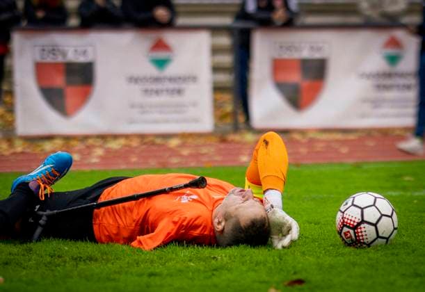 Düsseldorf, Germany. 25h Oct 2025. Torwart Andreas Lehmann (BFC) Fortuna Düsseldorf - BFC Preussen Berlin Deutsche Amputierten Meisterschaft 25.10.2025